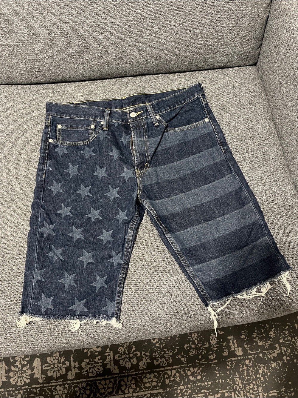 Levi's Dark Blue Star & Stripe Denim Shorts